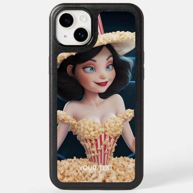 Fantasy Cute Girl Cinema Popcorn Otterbox iPhone Case (Back)