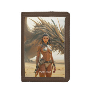 Fantasy Cute Girl Dragon Desert Tri-fold Wallet