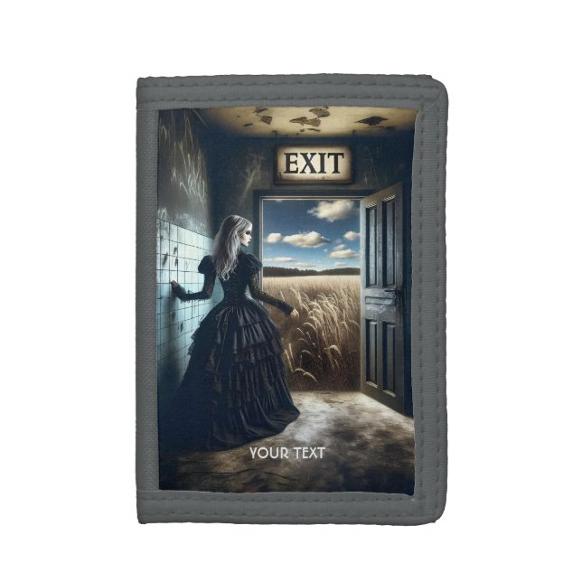 Fantasy Cute Girl Exit Corridor Trifold Wallet (Front Vertical)