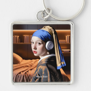 Fantasy Cute Girl Pearl Headphones  Keychain