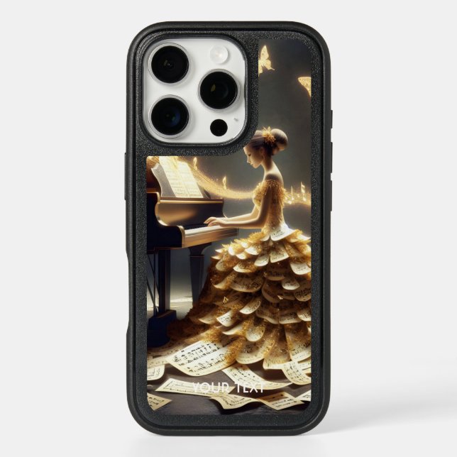 Fantasy Cute  Girl Playing Piano Otterbox iPhone Case (Back)