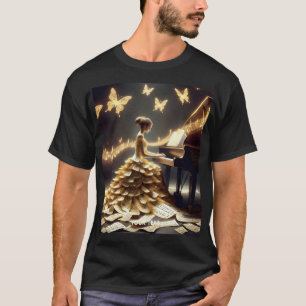 Fantasy Cute  Girl Playing Piano T-Shirt