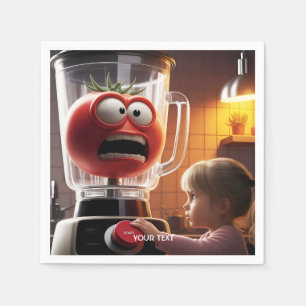 Fantasy Cute Girl Tomato Blender Napkins