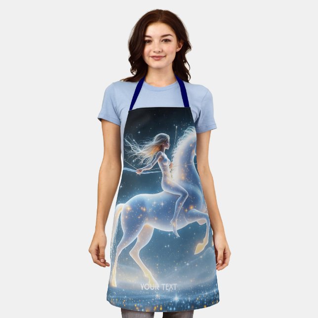 Fantasy Cute  Girl Unicorn Space Apron (Worn)