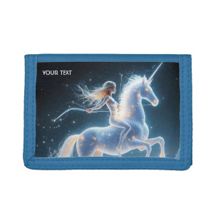 Fantasy Cute Girl Unicorn Space Tri-fold Wallet