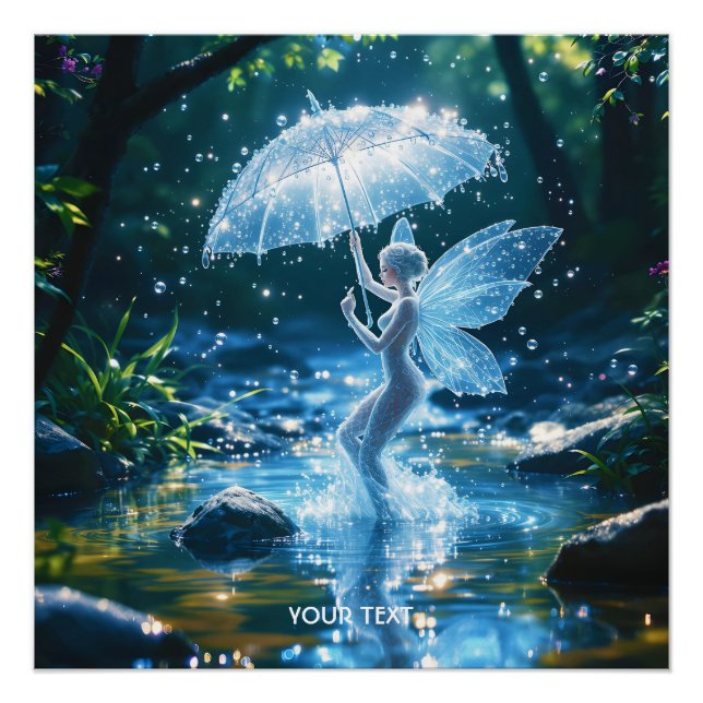 Fantasy Cute  Girl Water Umbrella Poster (Front)