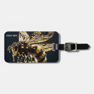Fantasy Cute Glass Yellow Black Bee Luggage Tag