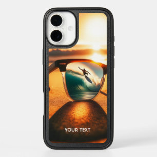 Fantasy Cute Glasses Sunset Beach iPhone 16 Plus Case