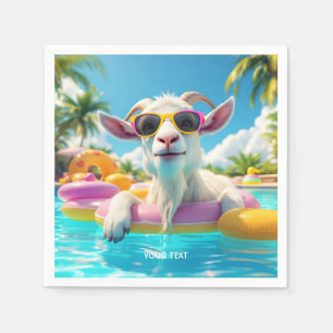 Fantasy Cute Goat Float Glasses Napkins