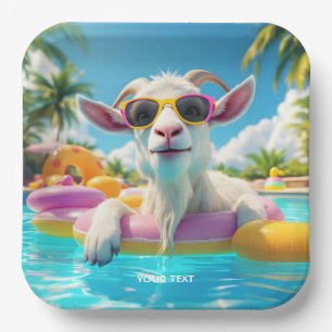Fantasy Cute Goat Float Glasses Paper Plates
