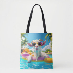 Fantasy Cute Goat Float Glasses Tote Bag