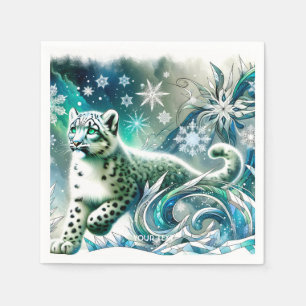 Fantasy Cute Green Eyes Leopard Napkins