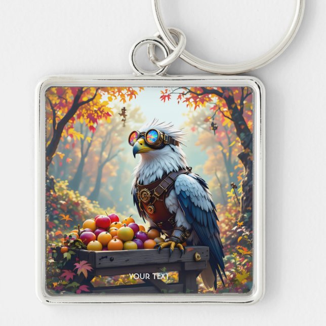 Fantasy Cute Griffin Farmstand Tree Keychain (Front)