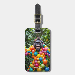 Fantasy Cute Happy Colorful Monkey Luggage Tag