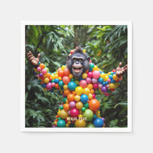 Fantasy Cute Happy Colorful Monkey Napkins