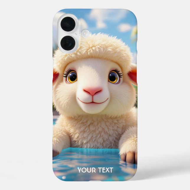 Fantasy Cute Happy Sheep Pool Case-Mate iPhone Case (Back)