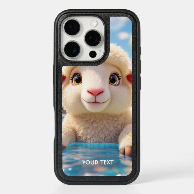Fantasy Cute Happy Sheep Pool Otterbox iPhone Case (Back)