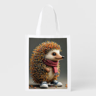 Fantasy Cute Hedgehog Sharp Needles Grocery Bag