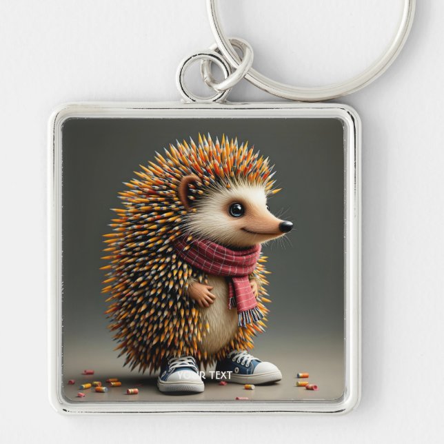 Fantasy Cute Hedgehog Sharp Needles Keychain (Front)
