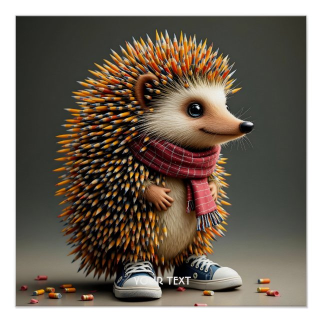 Fantasy Cute Hedgehog Sharp Needles Poster (Front)
