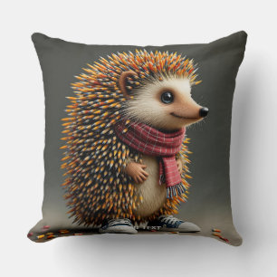 Fantasy Cute Hedgehog Sharp Needles Throw Pillow