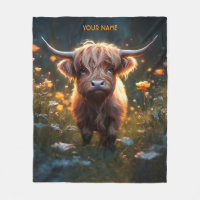 Fantasy Cute Highland Baby Cow