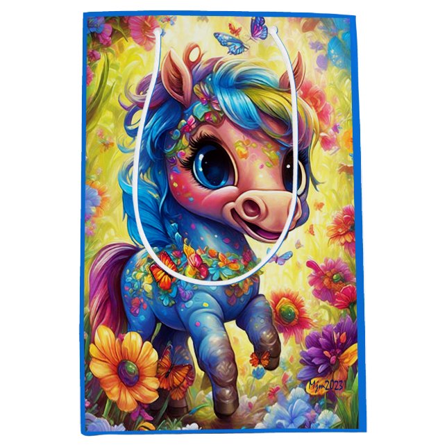 Fantasy Cute Horse Animal Medium Gift Bag (Front)