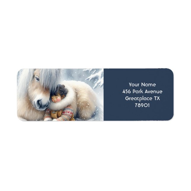 Fantasy Cute Horse Girl Winter Label (Front)