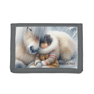 Fantasy Cute Horse Girl Winter Tri-fold Wallet