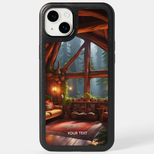 Fantasy Cute House Tree Books Otterbox iPhone Case (Back)