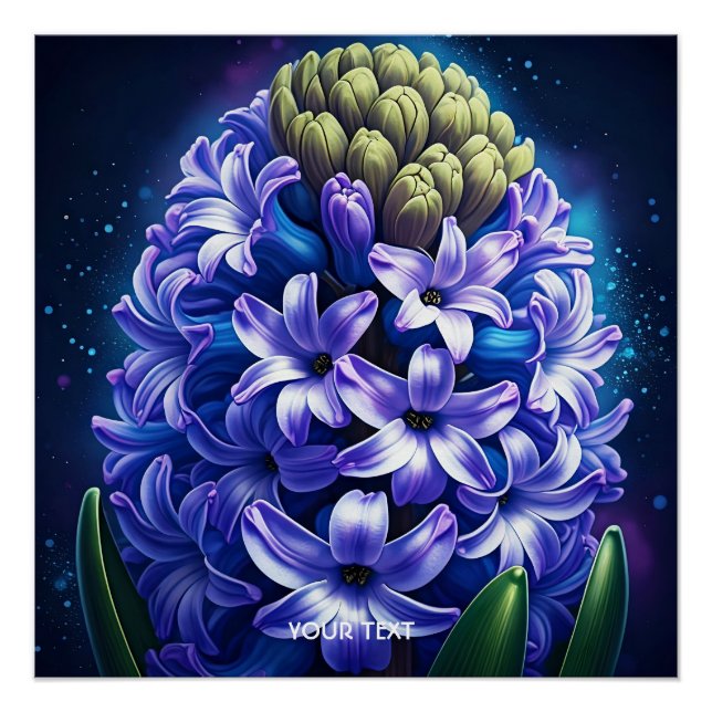 Fantasy Cute Hyacinth Blue Gouache Poster (Front)