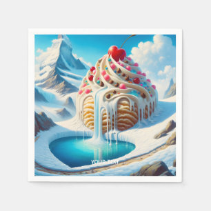 Fantasy Cute Ice Cream Mountain Napkins