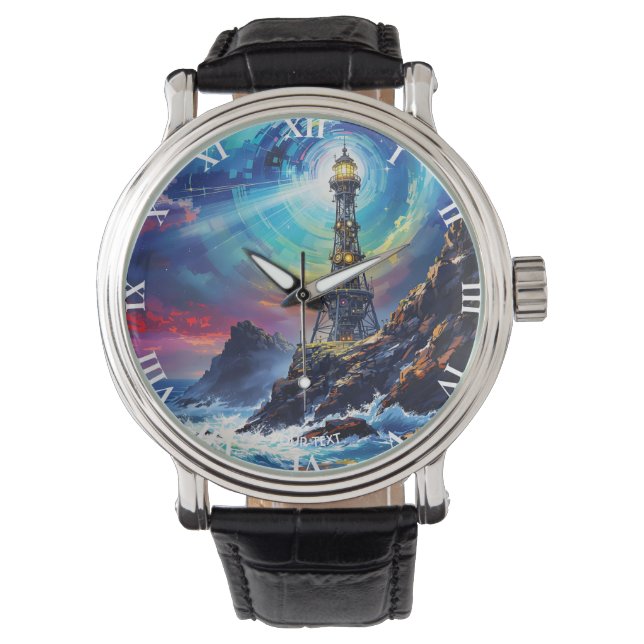 Fantasy Cute Iron Lighthouse Cliff Watch (Front)