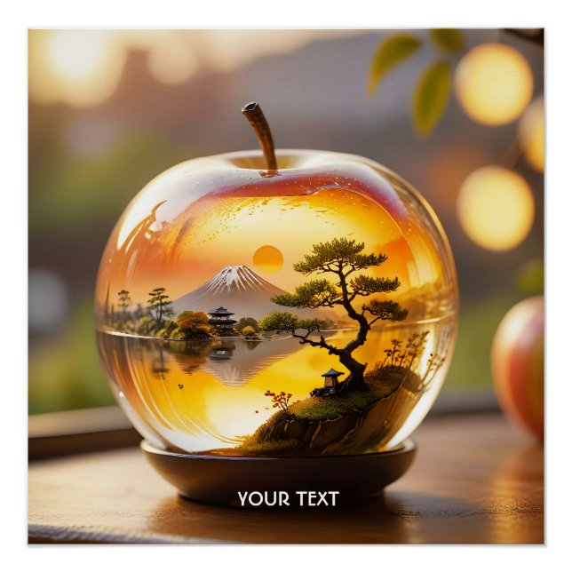 Fantasy Cute Japanese Apple View Poster (Front)