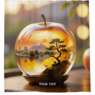 Fantasy Cute Japanese Apple View Shower Curtain