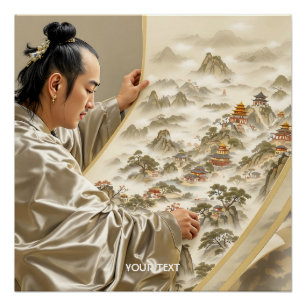Fantasy Cute Japanese Painter Landscape Poster