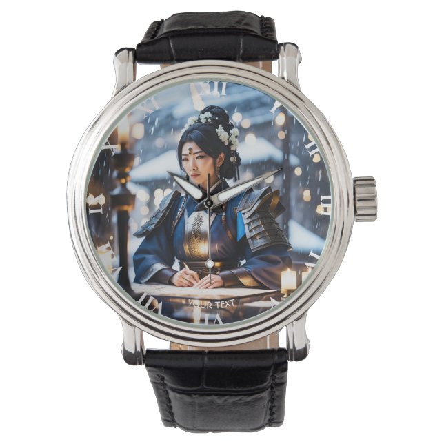 Fantasy Cute Japanese Samurai General Watch (Front)