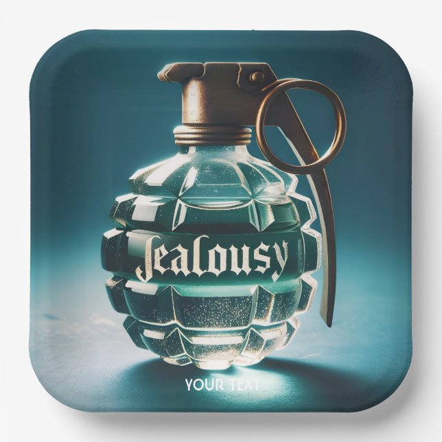 Fantasy Cute Jealousy Bottle Potion Paper Plates (Front)