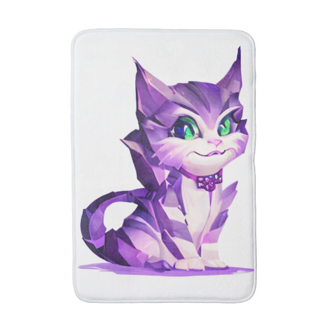 Fantasy Cute Kawaii baby Cheshire cat kitten  Bath Mat (Front Vertical)