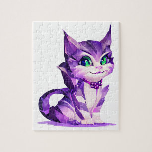 Fantasy Cute Kawaii baby Cheshire cat kitten Jigsaw Puzzle
