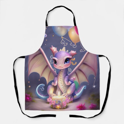 Fantasy Cute Kawaii baby dragon  Apron