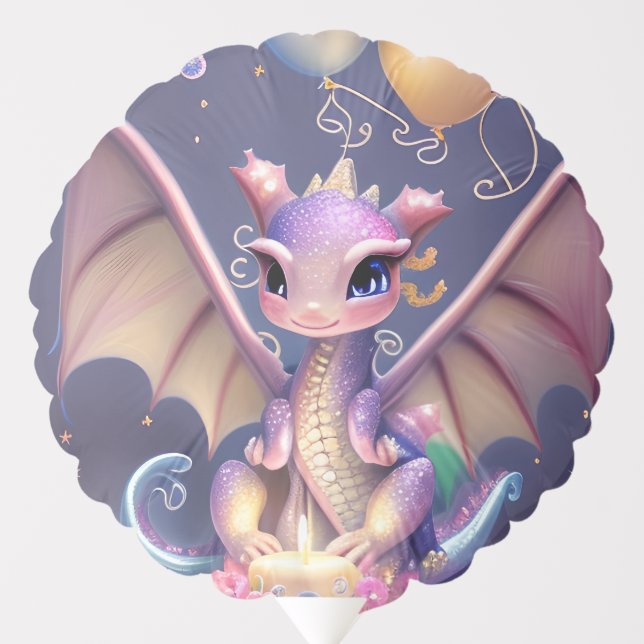 Fantasy Cute Kawaii baby dragon  Balloon (Front)