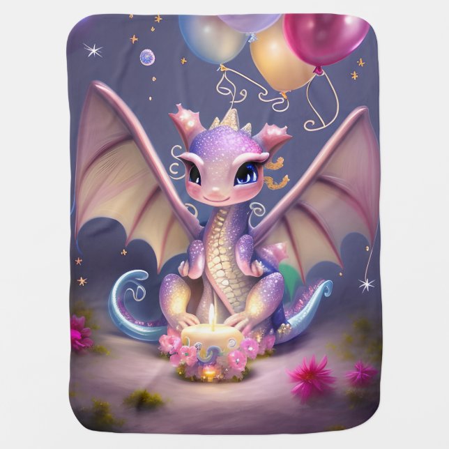 Fantasy Cute Kawaii baby dragon  Blanket (Front)