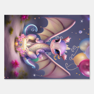 Fantasy Cute Kawaii baby dragon Sign