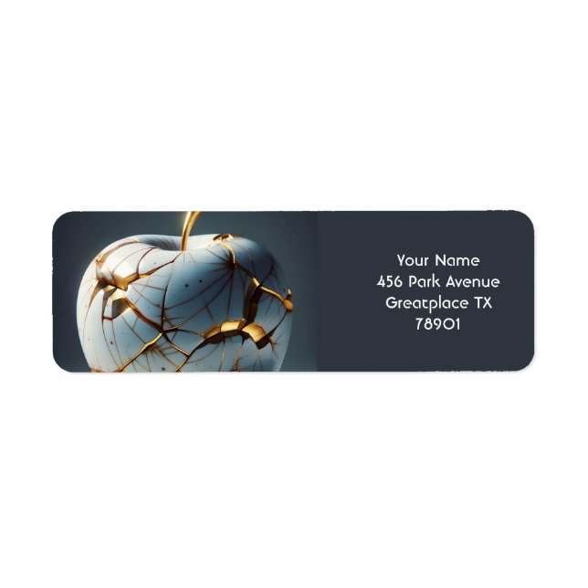 Fantasy Cute Kintsugi Porcelain Apple Label (Front)