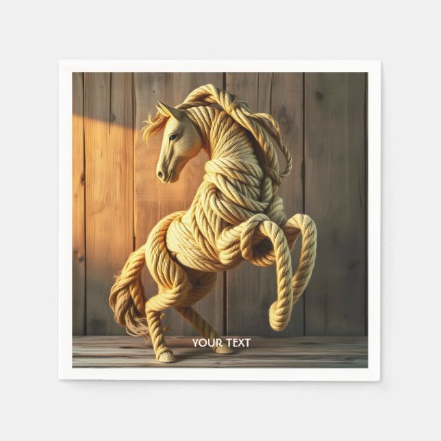 Fantasy Cute Knot Crafted Horse Napkins (Front)