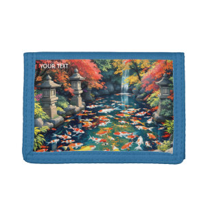 Fantasy Cute Koi Fish Pond Tri-fold Wallet
