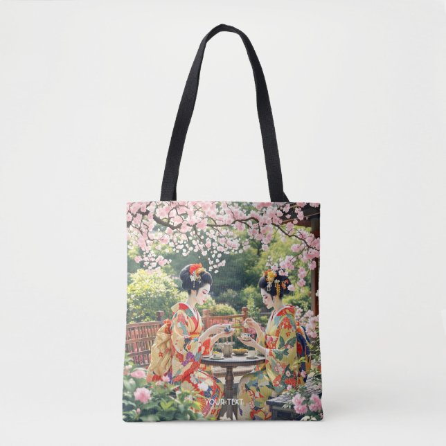 Fantasy Cute Kyoto  Garden Tea Tote Bag (Front)