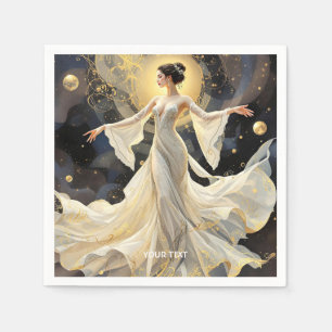Fantasy Cute Lady Dancing Space Napkins