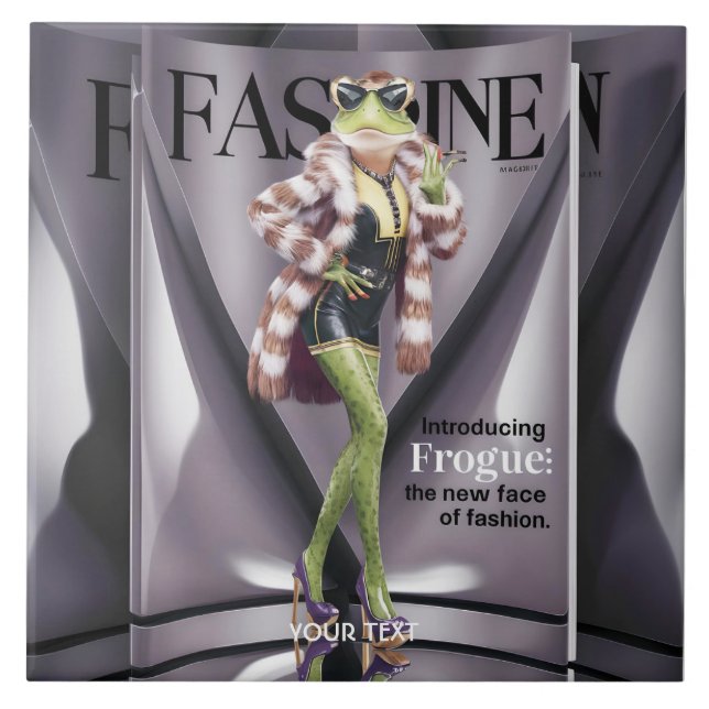 Fantasy Cute Lady Frog Magazine Ceramic Tile (Front)